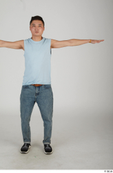 Whole Body Man T poses Asian Casual Slim Standing Street photo references